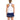 Women`s Racerback  Polo White and Navy