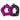 Unisex Gathered Reflective Graphic Hair Ties 2 Pack Hot Fuchsia and Black